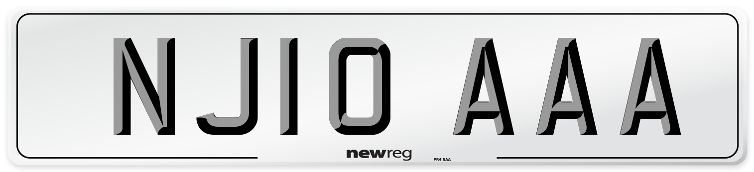 NJ10 AAA Number Plate from New Reg